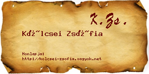 Kölcsei Zsófia névjegykártya