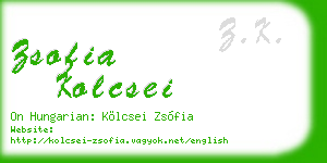 zsofia kolcsei business card