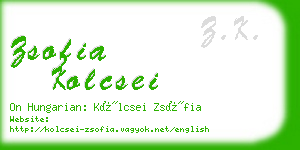 zsofia kolcsei business card